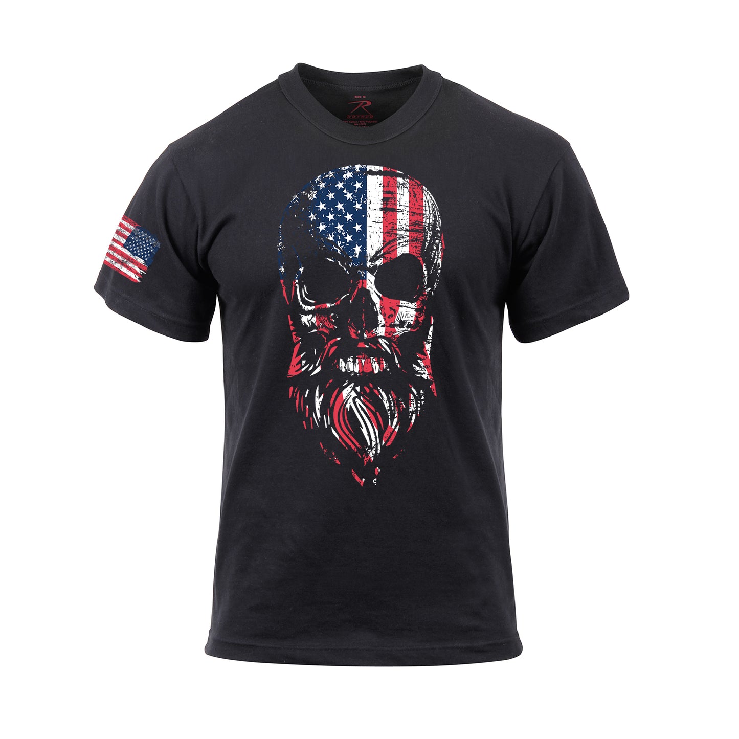 Rothco US Flag Bearded Skull T-Shirt