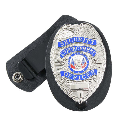 Rothco Leather Clip-On Badge Holder with Swivel Snap