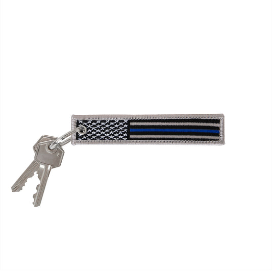 Rothco Thin Blue Line Flag Patch Keychain