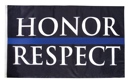 Rothco Honor & Respect Thin Blue Line Flag - 3' X 5'