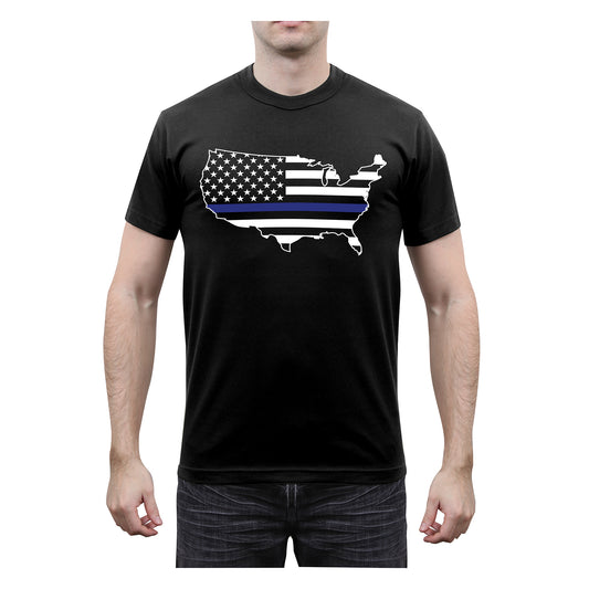 Rothco Thin Blue Line America Map T-Shirt