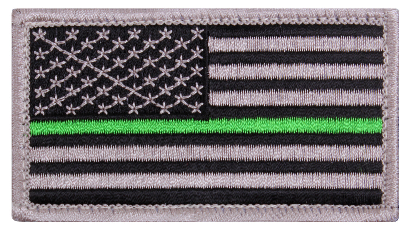 Rothco Thin Green Line US Flag Patch - Hook Back