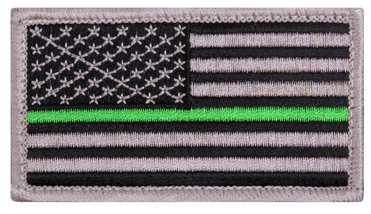 Rothco Thin Green Line US Flag Patch - Hook Back