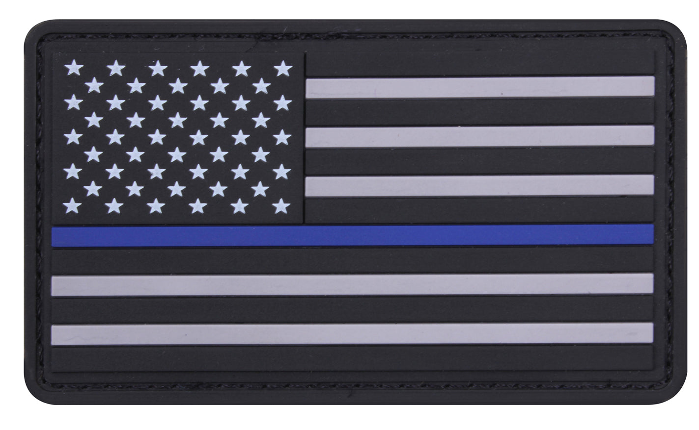 Rothco PVC Thin Blue Line Flag Patch - Hook Back