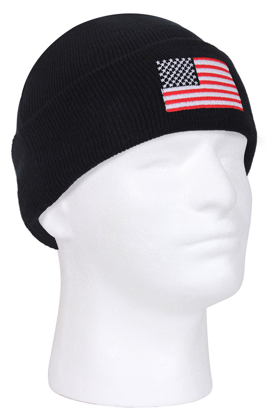 Rothco US Flag Embroidered Fine Knit Watch Cap