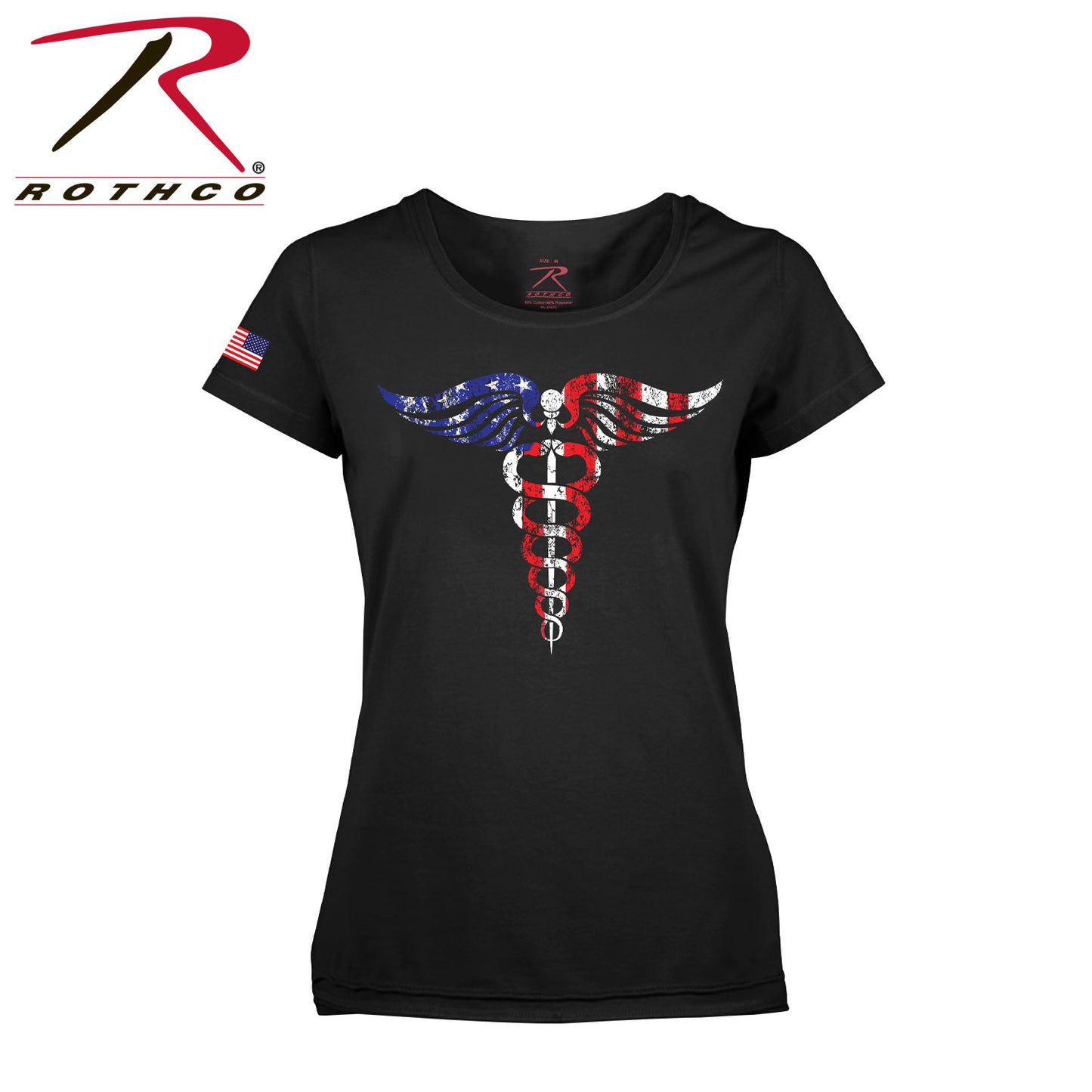 Rothco Women Medical Symbol (Caduceus) Long Length T-Shirt - Black