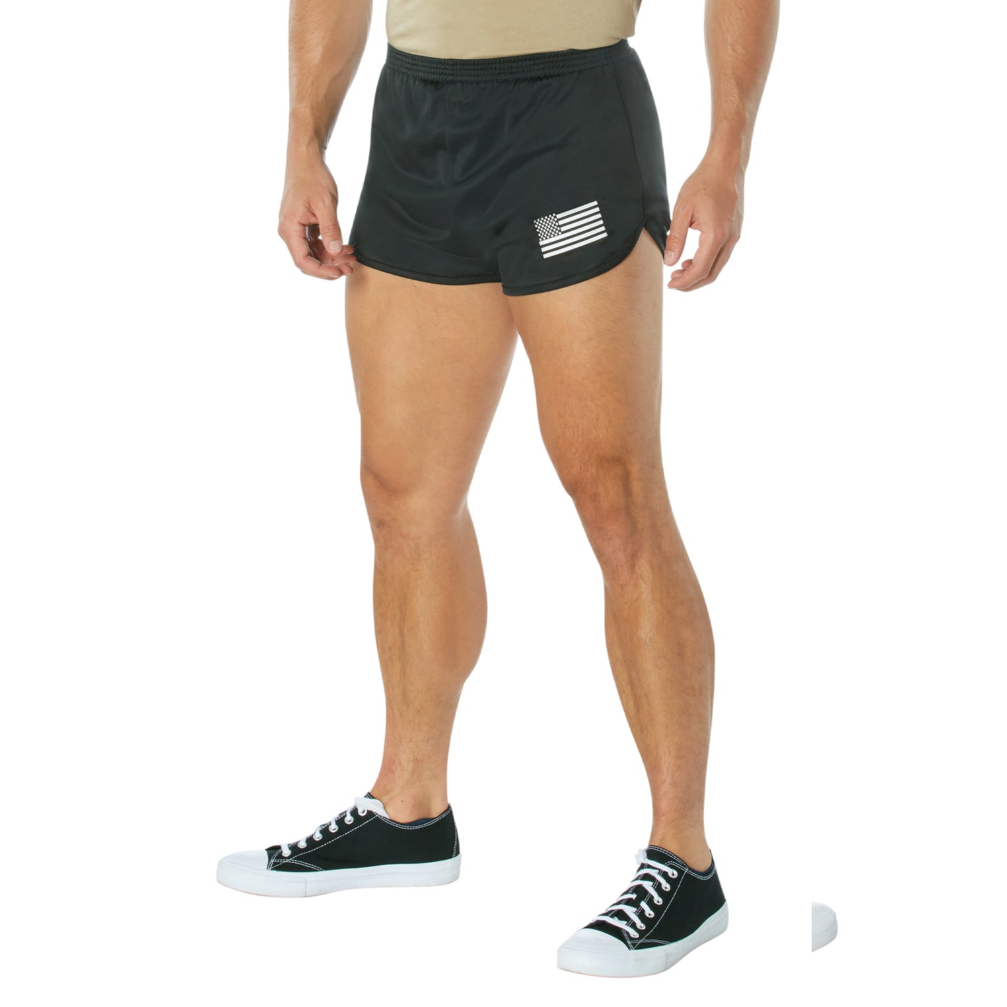 Rothco US Flag Ranger PT (Physical Training) Shorts - Black