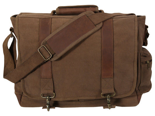 Rothco Vintage Canvas Pathfinder Laptop Bag With Leather Accents