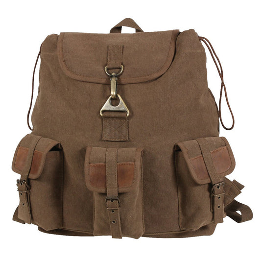 Rothco Vintage Canvas Wayfarer Backpack With Leather Accents