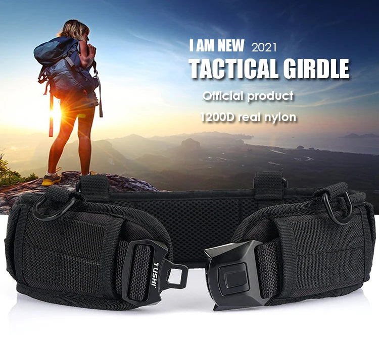 VATLTY New Tactical Belt Molle for Men Metal Buckle Strong Nylon Military Belt Outdoors Waistband Girdles Male