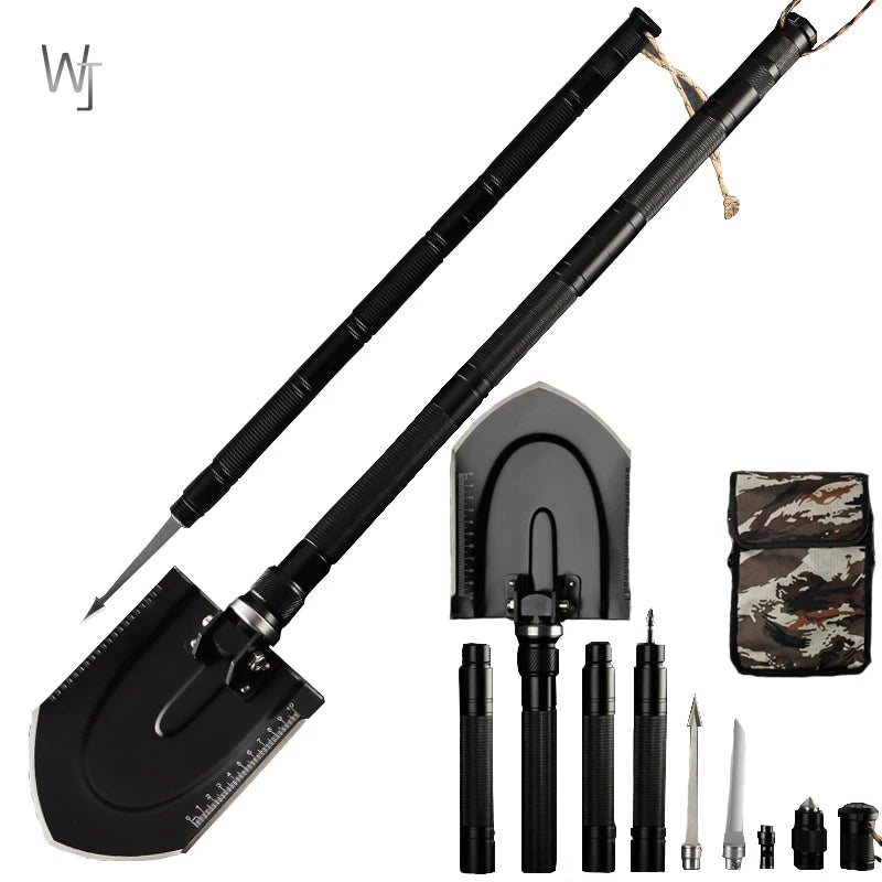 97cm Multi-function Engineering Shovel Outdoor Garden Fishing Tools Wilderness Survival Equipment Snow Shovel with a Free bag