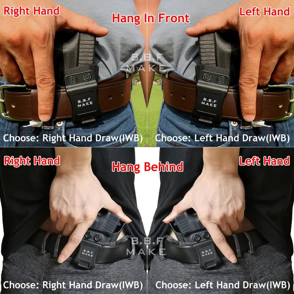 B.B.F Make Bodyguard 380 Holster IWB Kydex for S&W M&P Bodyguard 380 with Integrated Laser - Inside Waistband Holster