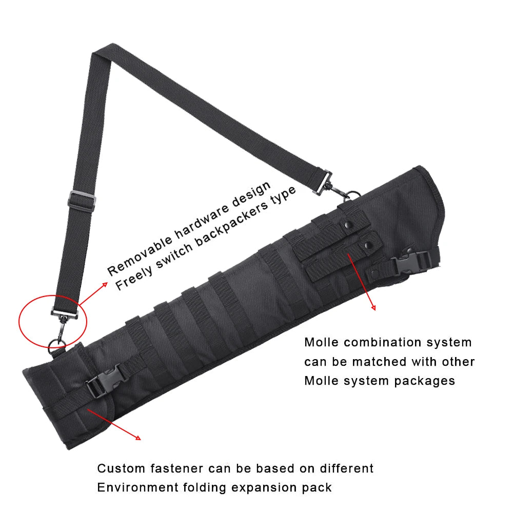 Tactical Rifle Shotgun Scabbard 34 inch Molle Protective Shotgun Case Shoulder Sling Holster Military Army Gun Bag