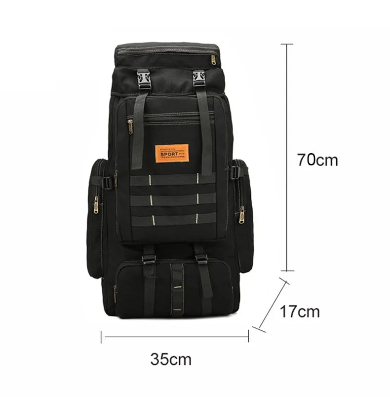 60L Large 2024 New Bag Canvas Backpack  Bags Camping Hiking Rucksack  Mochila bolsoa Travel Molle Men Outdoor sport