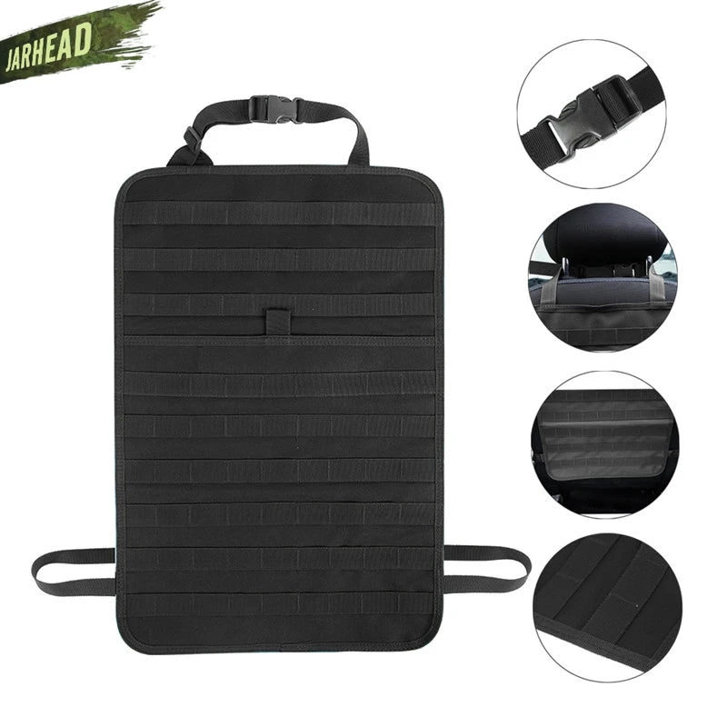 Universal Tactical MOLLE Car Seat Back Organizer military MOLLE Panel Vehicle Seat Cover Protector Kit Mat Black