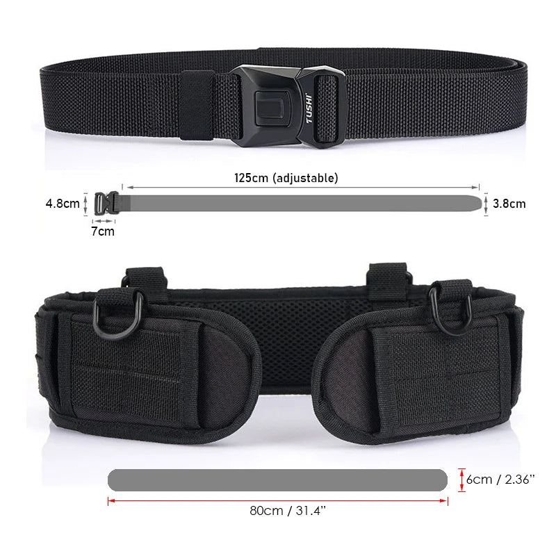 VATLTY New Tactical Belt Molle for Men Metal Buckle Strong Nylon Military Belt Outdoors Waistband Girdles Male