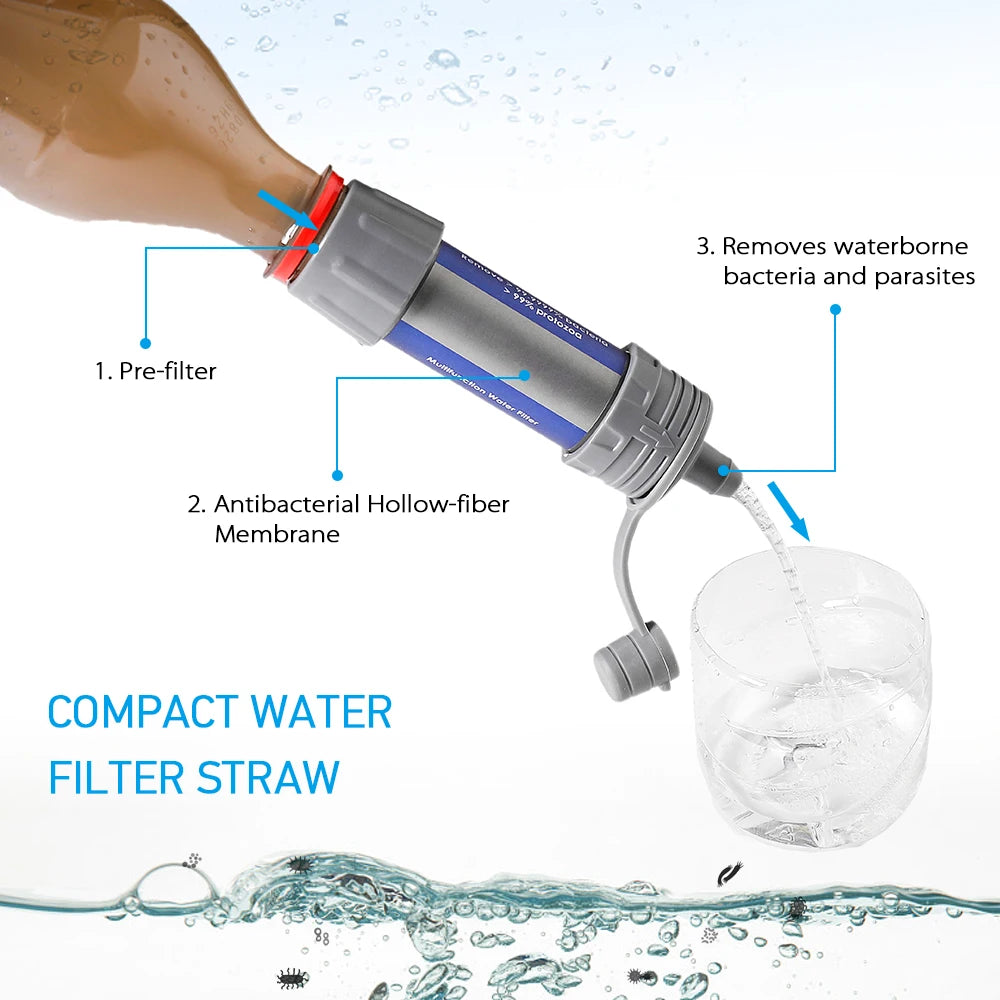 Outdoor Camping Equipment Military Survival Water Filter Straws Water Purifier Water Filtration System Emergency Hiking 캠핑용품