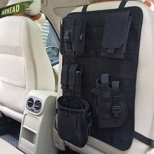 Universal Tactical MOLLE Car Seat Back Organizer military MOLLE Panel Vehicle Seat Cover Protector Kit Mat Black