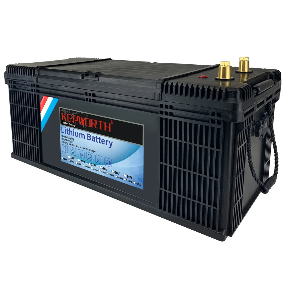 12V 200Ah LiFePO4 Deep Cycle Battery Built-in BMS 6000+ Cycles 2560WH Perfect for RV Solar Marine Overland Off-Grid Application