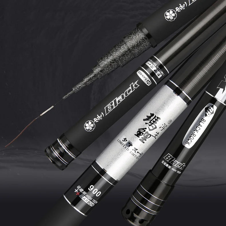Full Length 8m 9m 10m 11m 12m 13m 14m 15m 16m Power Hand Pole Carbon Fishing Rod Super Light Telescopic Rod Stick Spare tip A346