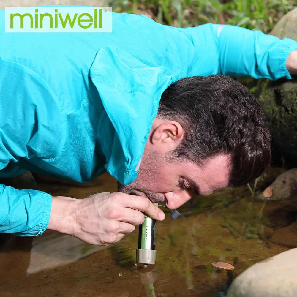 Miniwell Outdoor Portable Survival Water Filter Can Drink Water Directly for Camping Emergency Kit