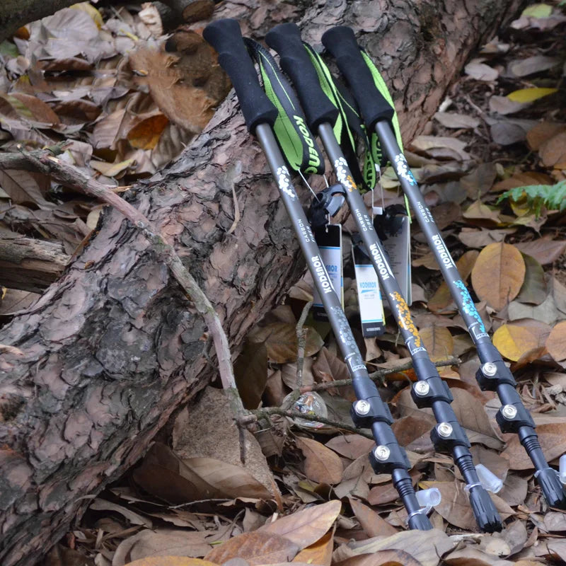 Wild West Carbon Fiber Trekking Pole - 170g Telescopic, Folding Hiking Stick with 3-Section Outer Lock for Climbing & Trekking