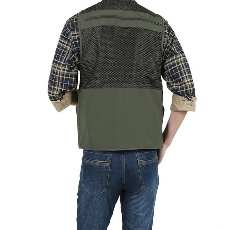Fishing Vests Quick Dry Breathable Multi Pocket Mesh Vest Sleeveless Jackets Unloading Photography Hiking Vest Fish Vest
