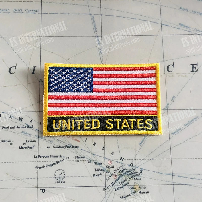 U.S.A USA America National Flag Badges Armband Embroidery Patches And  Lapel Pin One Set Cloth Accessories Backpack