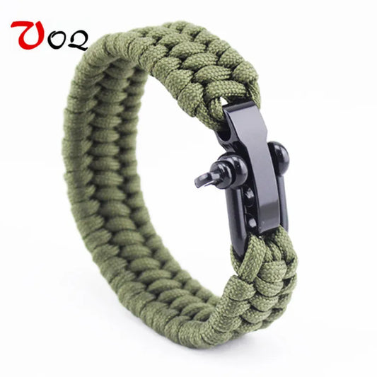 Outdoor Camping Survival Bracelet Men Climbing Sport Parachute Cord Adjustable Stainless steel Buckle Friendship Bracelets Male