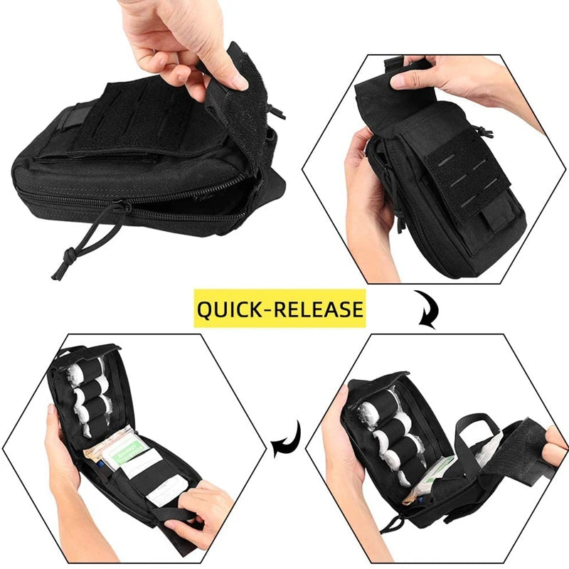 Military Molle EDC Pouch Tactical First Aid Kit Medical Bag Emergency Tool Camping Survival IFAK Bag Hunting Accessories Pack