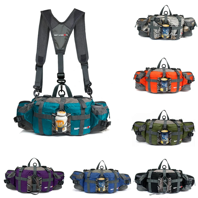 Outdoor Hiking Waist Bag Water Cycl Backpack Sports Mountain Bottle Waterproof Nylon Camping Mochila Hiking Accessories Hunting