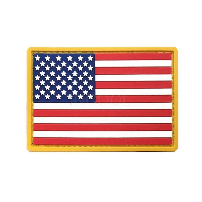 US Flag PVC Patch USA United States of America Thin Blue Line Military Patch Tactical Emblem American Rubber Flag Badges