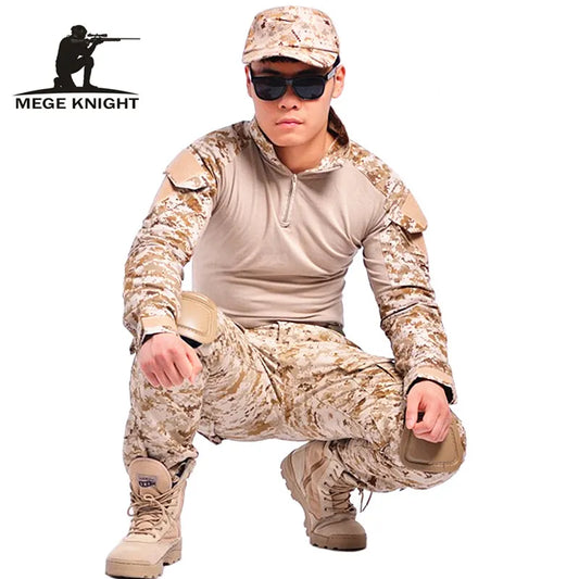 Tactical Camo Combat Cargo Trousers with Knee Pads - Military Paintball & Army Gear