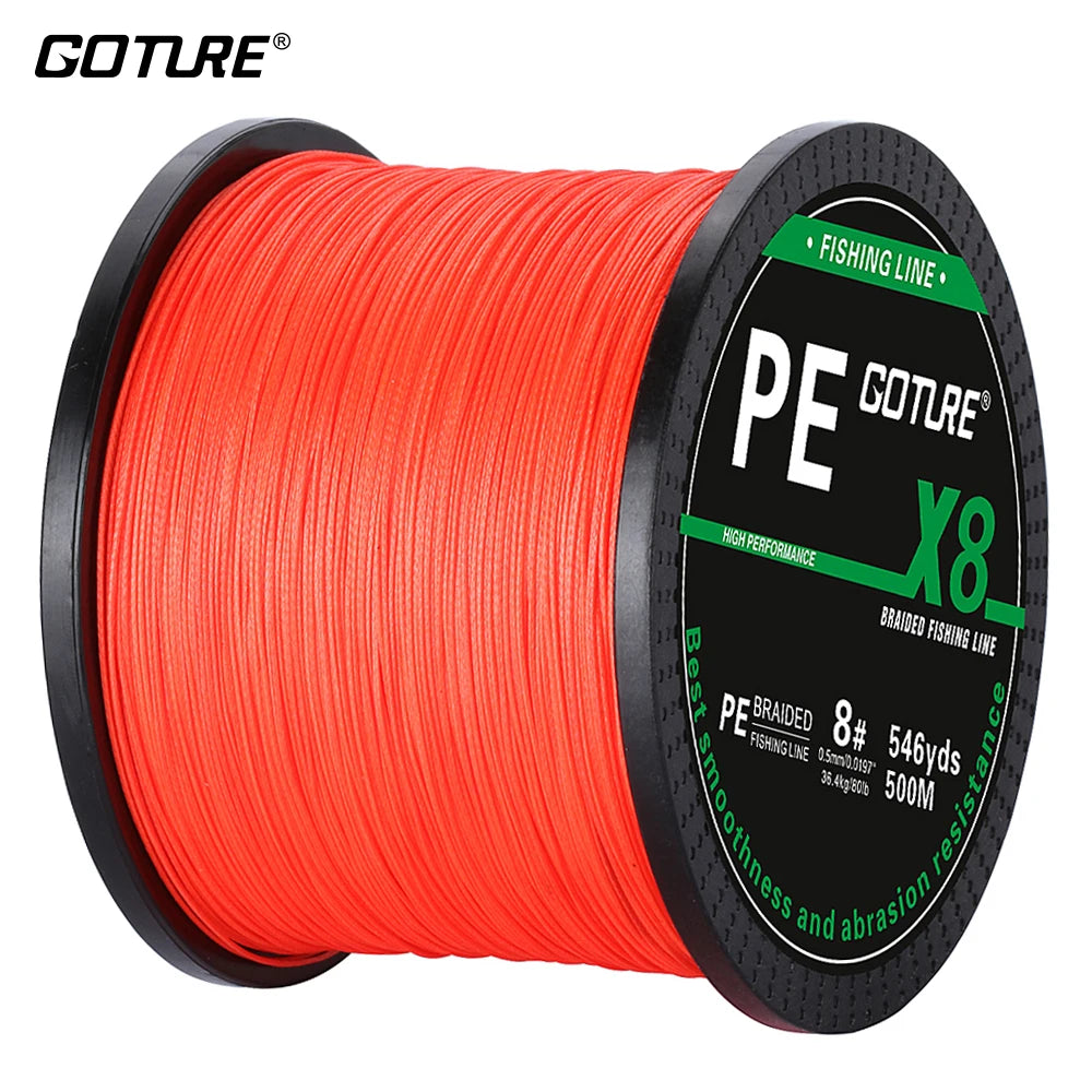 Goture 500M/546Yds PE Braided Fishing Line Rope Wire Multifilament 8 Strand Weaves Super Strong Japan Line Carp Fishing