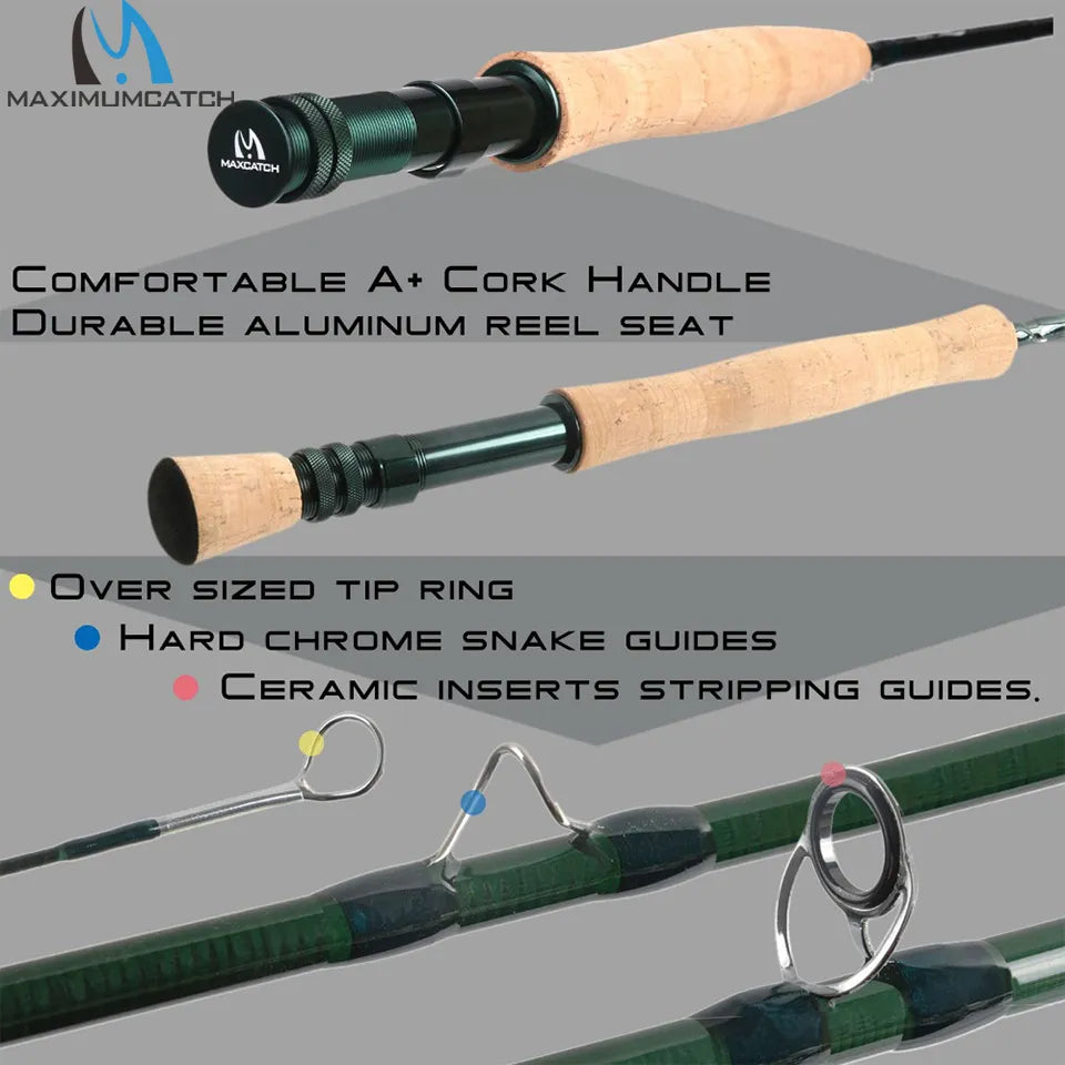 Maximumcatch 3-8WT Fly Fishing Rod And Reel Combo Set 8'6''/9' Medium-fast Fly Rod Pre-spooled Fly Reel & Line &Triangle Tube