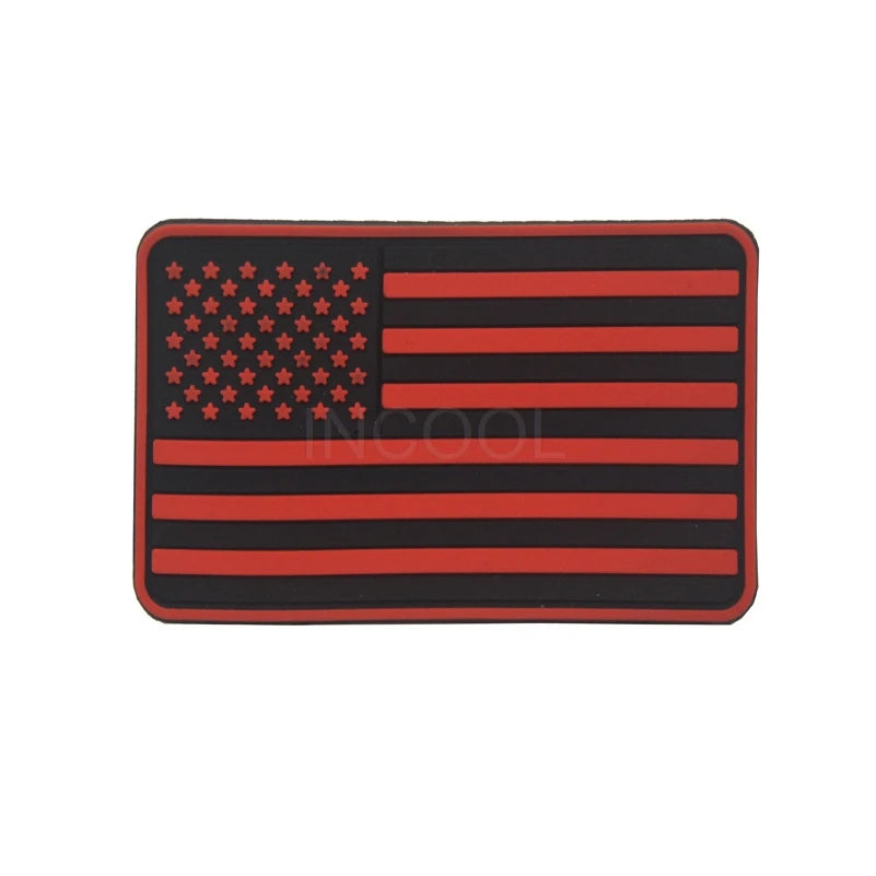 US Flag PVC Patch USA United States of America Thin Blue Line Military Patch Tactical Emblem American Rubber Flag Badges