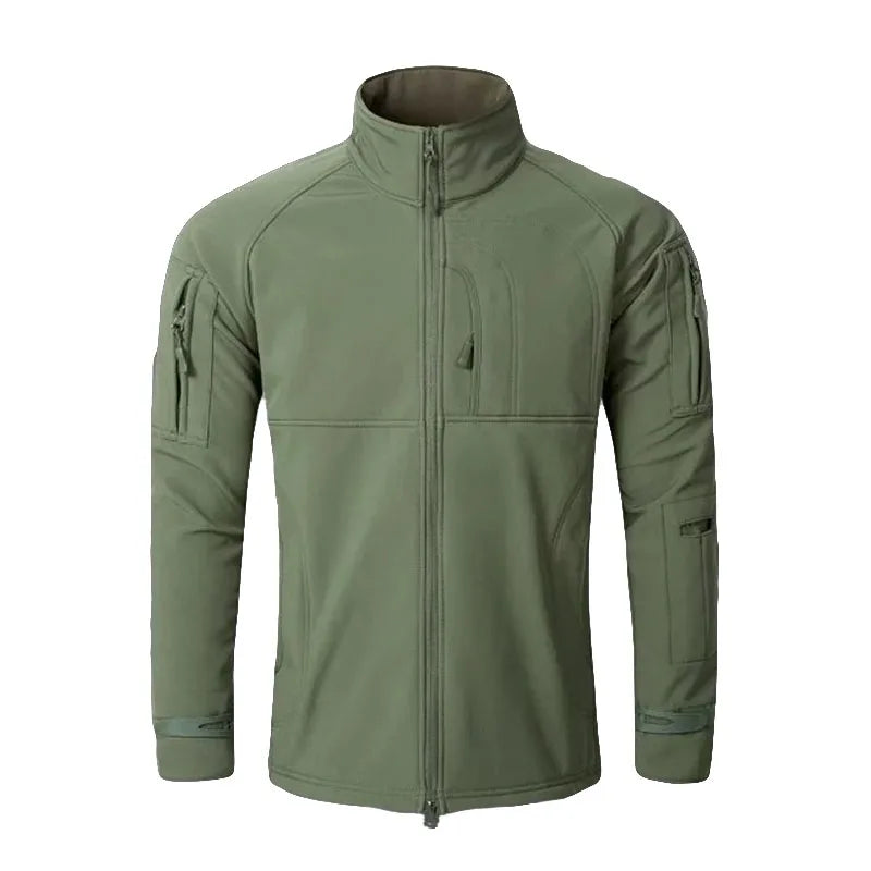 MEGE Men Fashion Military Hunt windcheater Jacket Tactical Sharkskin Softshell Standcollar Fleece coats Army Camouflage Clothing