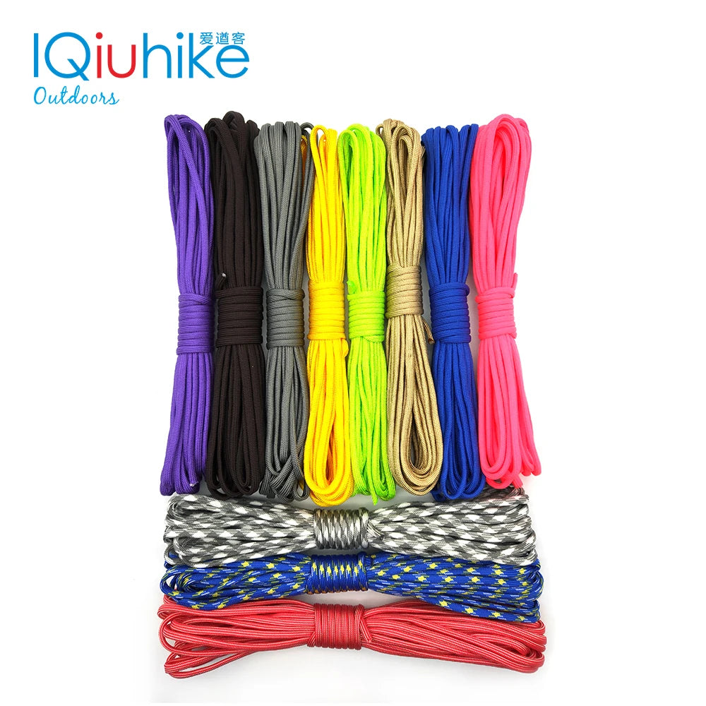 IQiuhike 208 Colors 5 Meters Paracord 550 Parachute Cord Lanyard Rope Spec Type III 7Strand Climbing Camping Survival Equipment