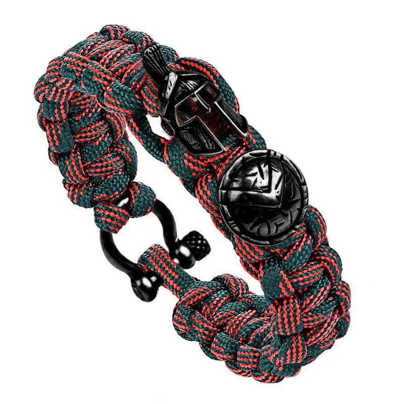 Outdoor Survival Men Bracelet Spartan Helmet Warrior Umbrella Rope Bracelets Pulseira Luxury Handmade Rope Ladies Bracelet Gift