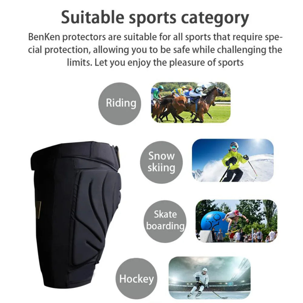 BenKen Ski Butt Pants Hip Protection Butt Guard for Skateboarding Skiing Riding Cycling Snowboarding Overland Racing Armor Pads