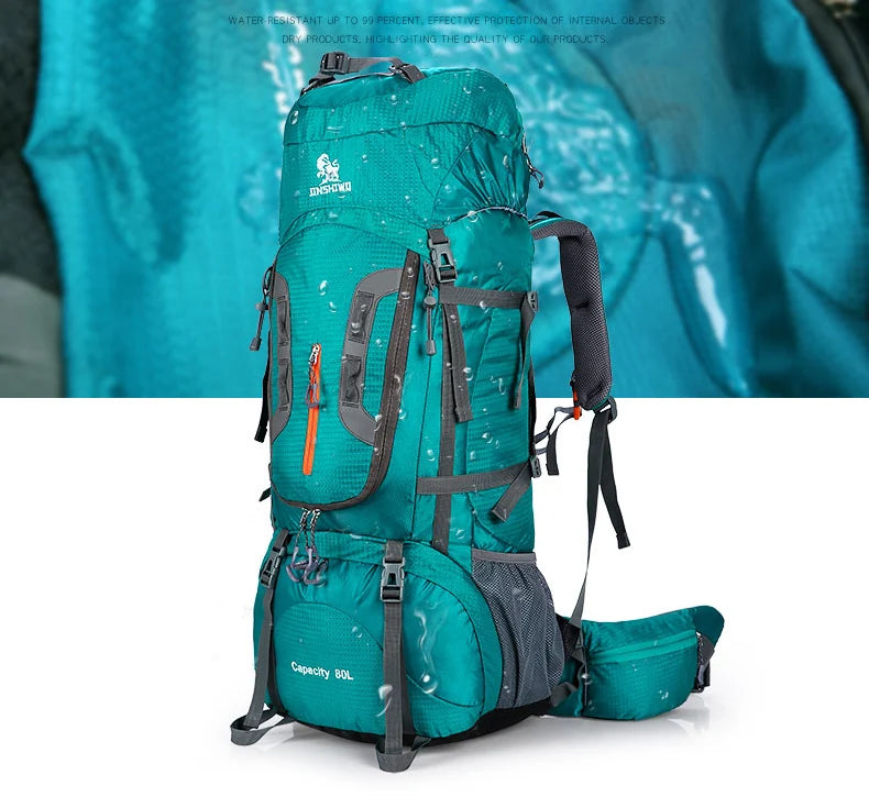 80L Camping Hiking Backpacks Big Outdoor Bag Backpack Nylon superlight Sport Travel Bag Aluminum alloy support 1.65kg