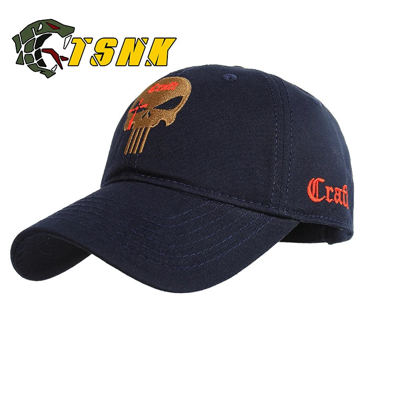 TSNK Cotton Baseball Cap Branded Women Men Tactical Army Caps Seals Punisher American Sniper