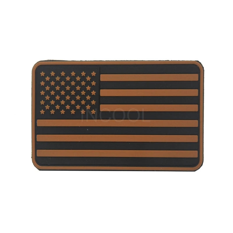 US Flag PVC Patch USA United States of America Thin Blue Line Military Patch Tactical Emblem American Rubber Flag Badges