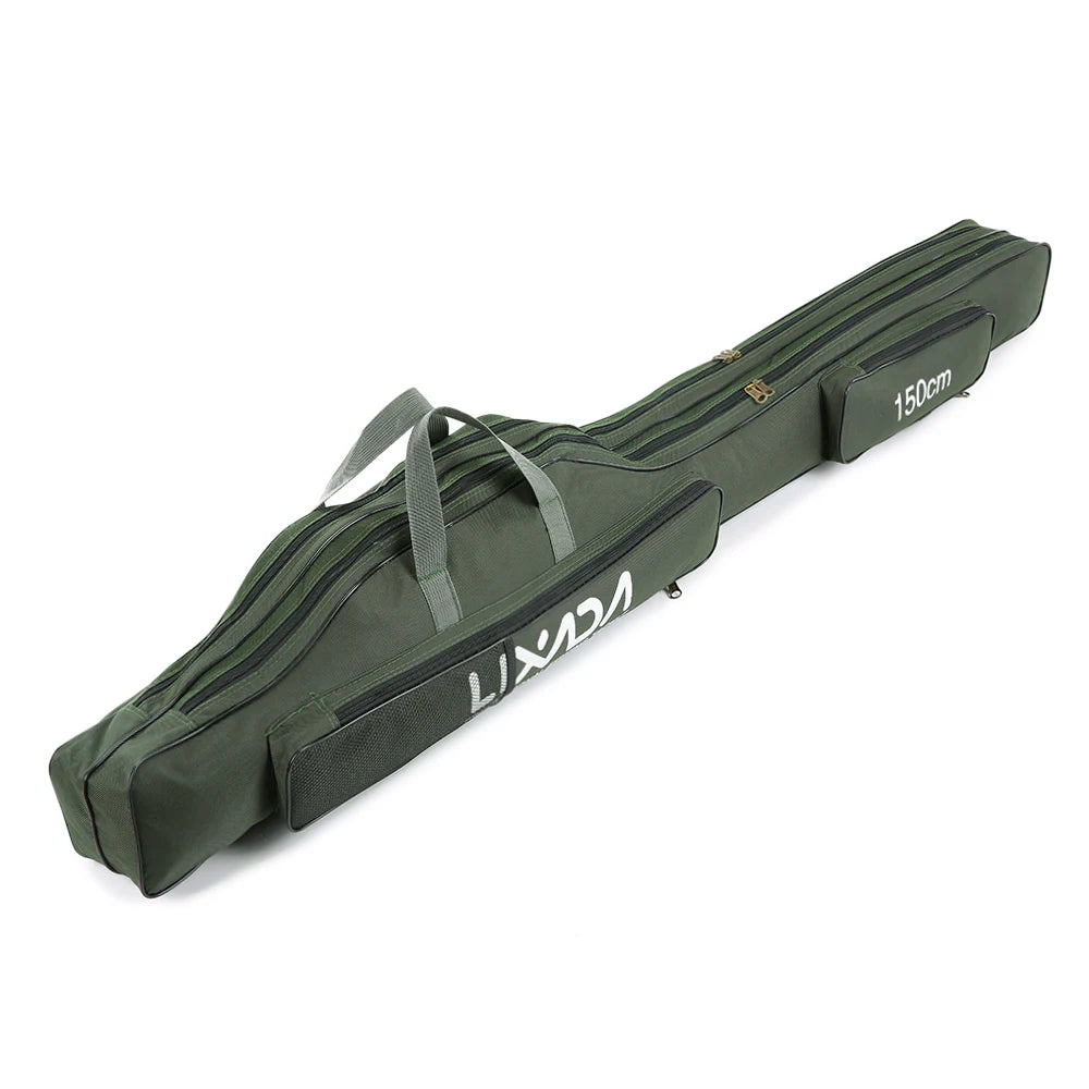 Lixada Fishing Bag Portable Folding Fishing Rod Reel Bag Fishing Pole Gear 100cm/130cm/150cm Travel Storage Tackle Tool Bag