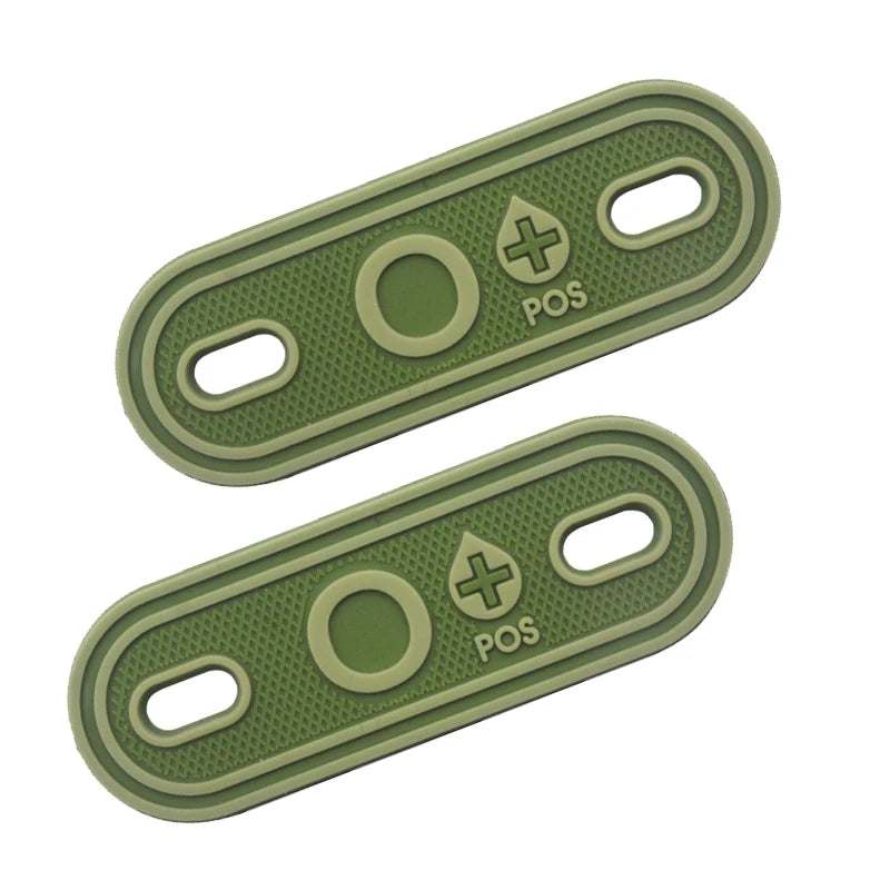 2pcs Blood Type PVC PATCH Positive Negative A + B + AB O POS Rubber Patchers for Boot Backpack Shoelace zipper Survival ill Gear