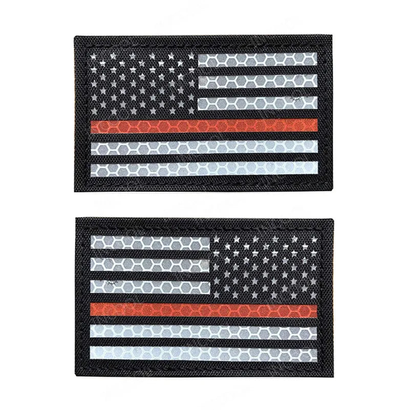 Infrared Reflective American Flag United States USA US Flags IR Patches Military Tactical Blue Line Patch Biker Fastener Badges