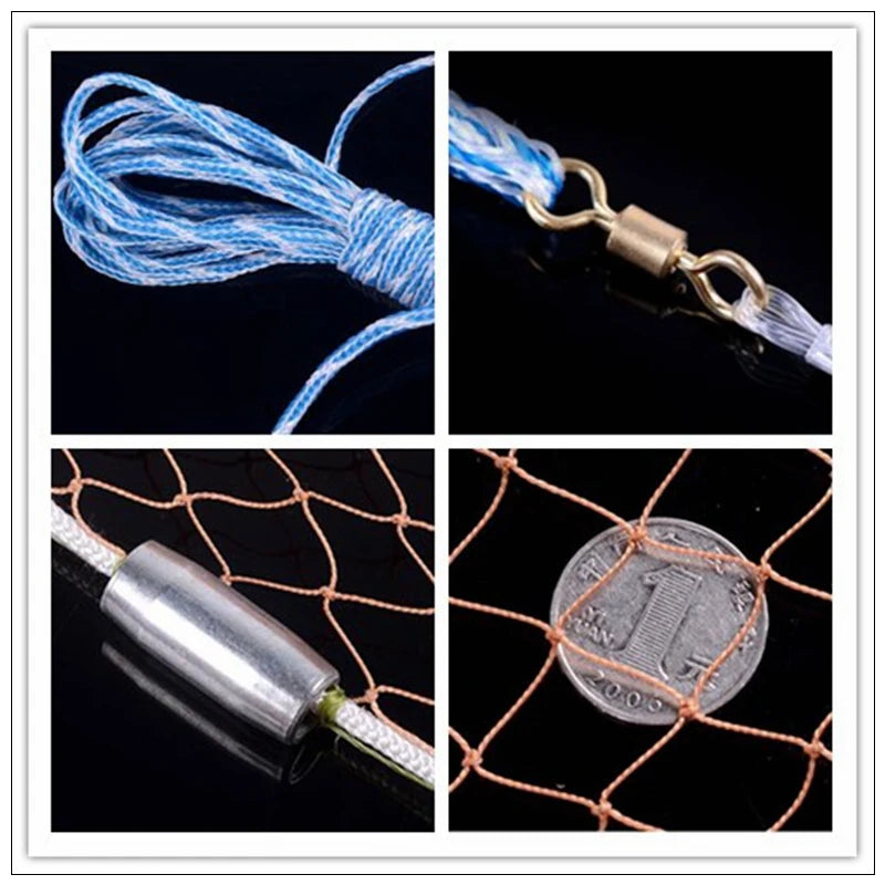 Finefish Fishing Net USA Style Cast Network With Sinker and without Sinker Hand Throw Fishing Net Small Mesh Catch Fish Tool
