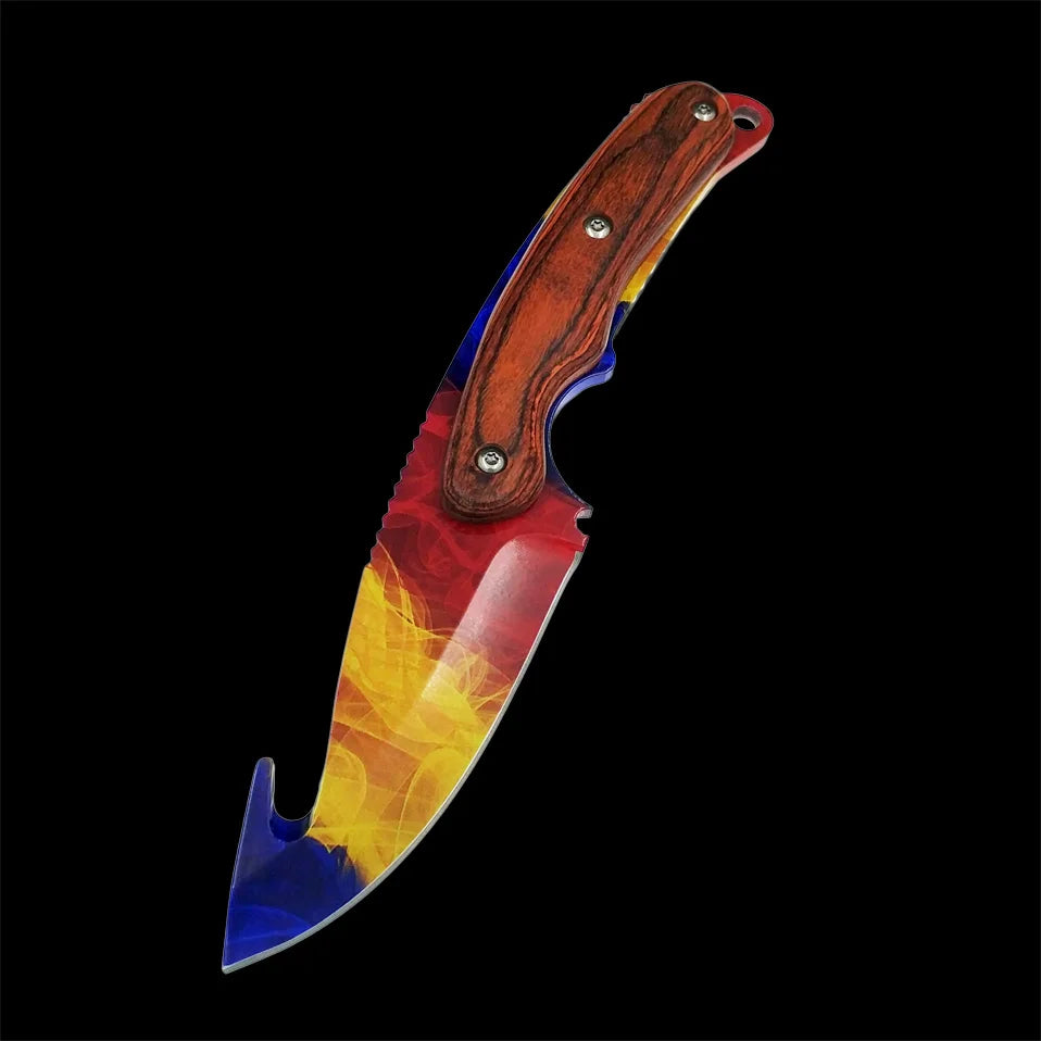 Real CS GO Counter Strike Tactical Straight Hunting Gut Knifes  Camping Sheath Survival Tiger Tooth