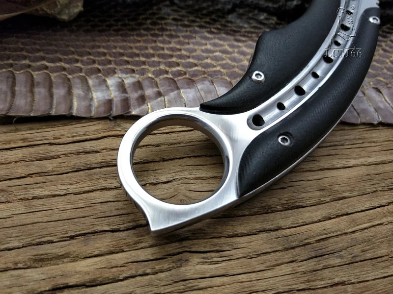 LCM66 Mirror light scorpion claw knife outdoor camping jungle survival battle karambit Fixed blade hunting knives self defense