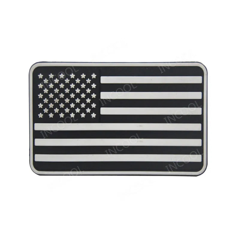 US Flag PVC Patch USA United States of America Thin Blue Line Military Patch Tactical Emblem American Rubber Flag Badges